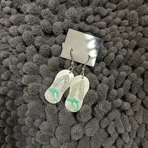 Dolphin flip flop earrings